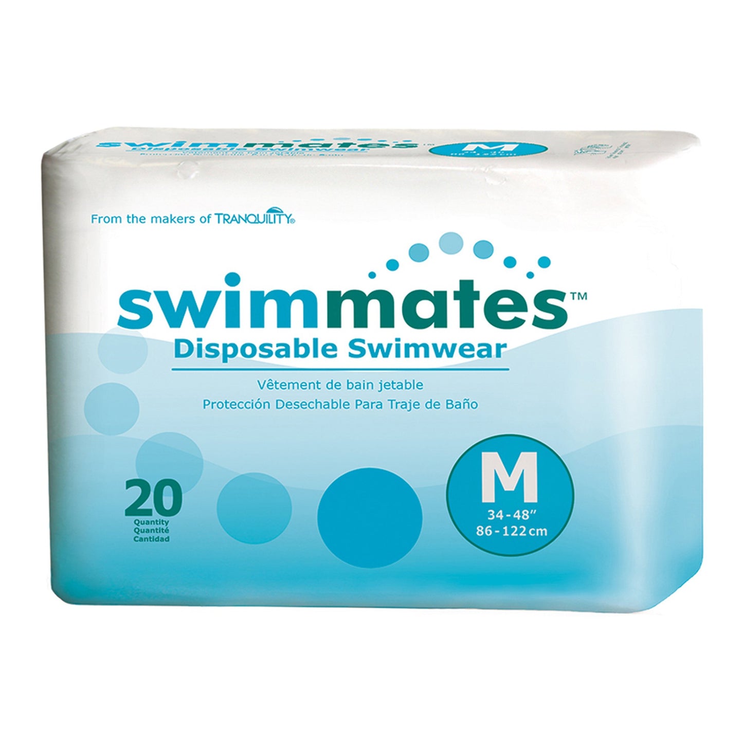 Swimmates™ Unisex Adult Bowel Containment Swim Brief Pull On with Tear Away Seams Medium Disposable Moderate Absorbency (884136_CS)