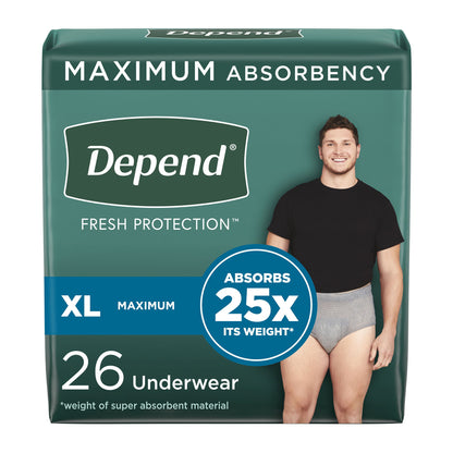 Depend® Fresh Protection Male Adult Absorbent Underwear Waistband Style X-Large Disposable Heavy Absorbency (1189141_CS)