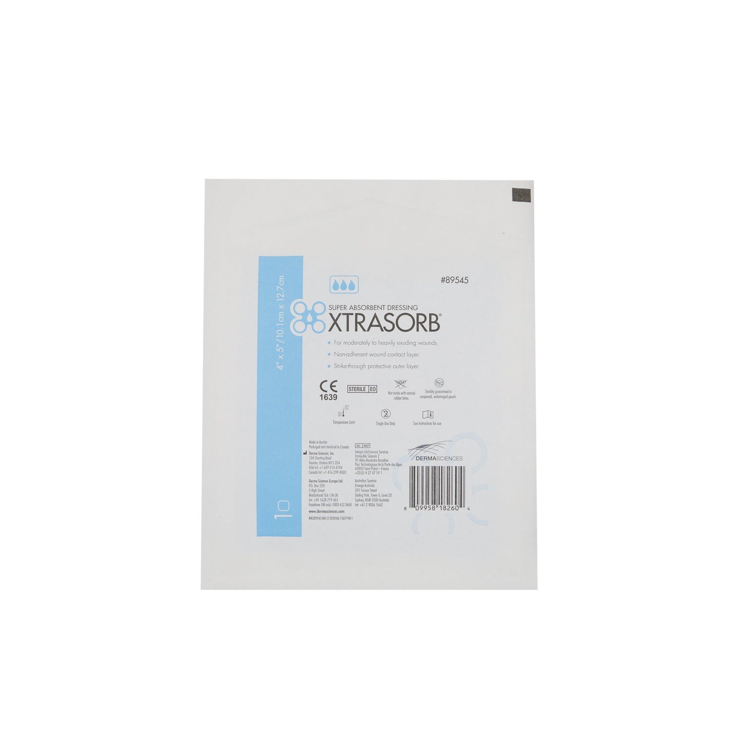 Xtrasorb™ Classic Super Absorbent Dressing Nonadhesive 4 X 5 Inch Rectangle (785622_EA)