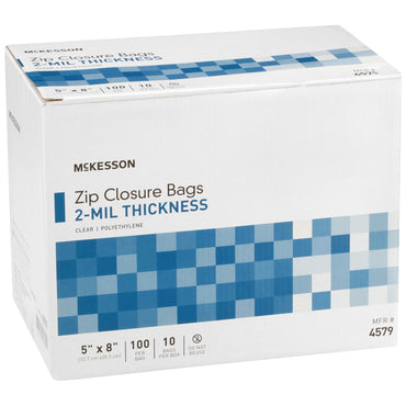 McKesson Reclosable Bag 5 X 8 Inch Polyethylene Clear Zipper Closure (1057373_CS)