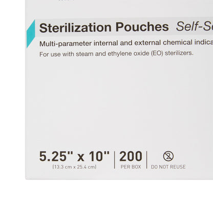 McKesson Argent™ Sure-Check® Sterilization Pouch Ethylene Oxide (EO) Gas / Steam 5-1/4 X 10 Inch Transparent / Blue Self Seal Paper / Film (524880_CS)