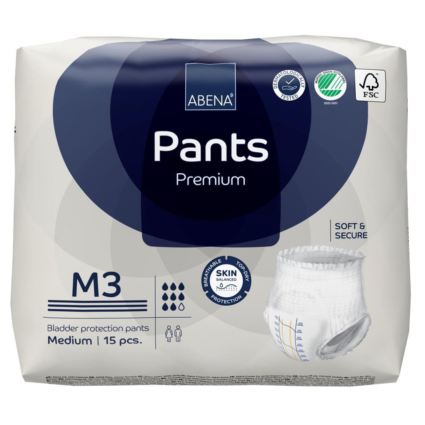 Abena® Premium Pants M3 Unisex Adult Absorbent Underwear Pull On with Tear Away Seams Medium Disposable Heavy Absorbency (1218231_PK)