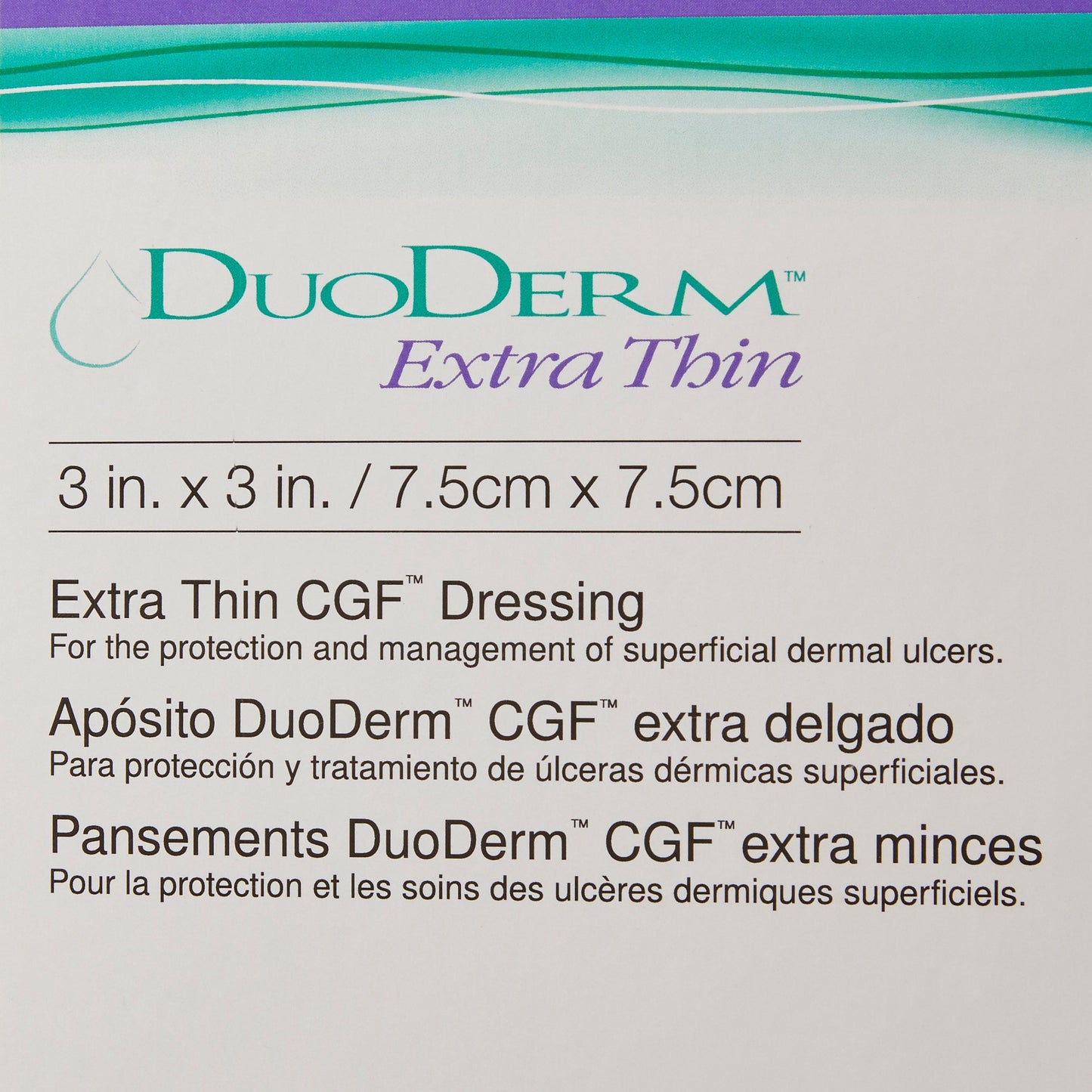 DuoDERM® Extra Thin CGF® Thin Hydrocolloid Dressing Film Backing 3 X 3 Inch Square Hydrocolloid / Film (205195_BX)
