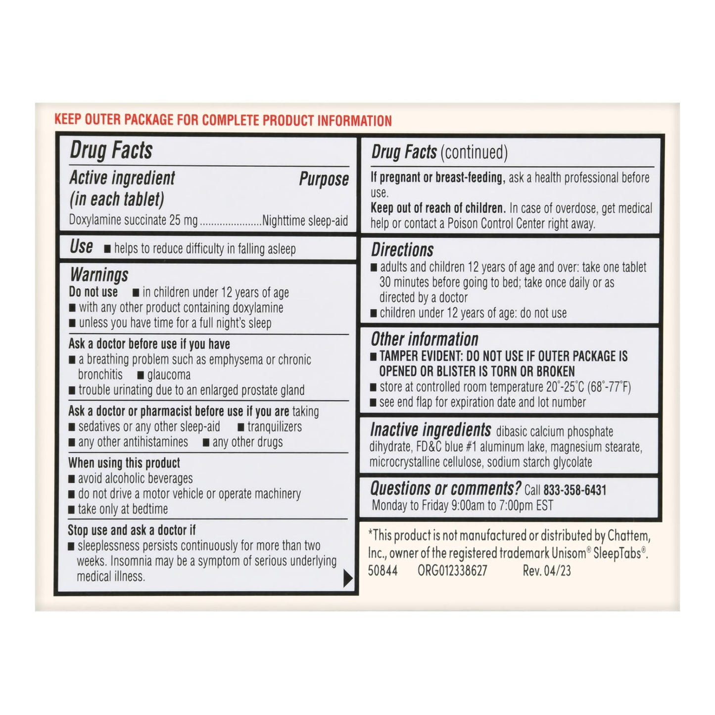 Foster & Thrive™ Sleep Aid 32 per Box Tablet 25 mg Strength (1238971_BX)