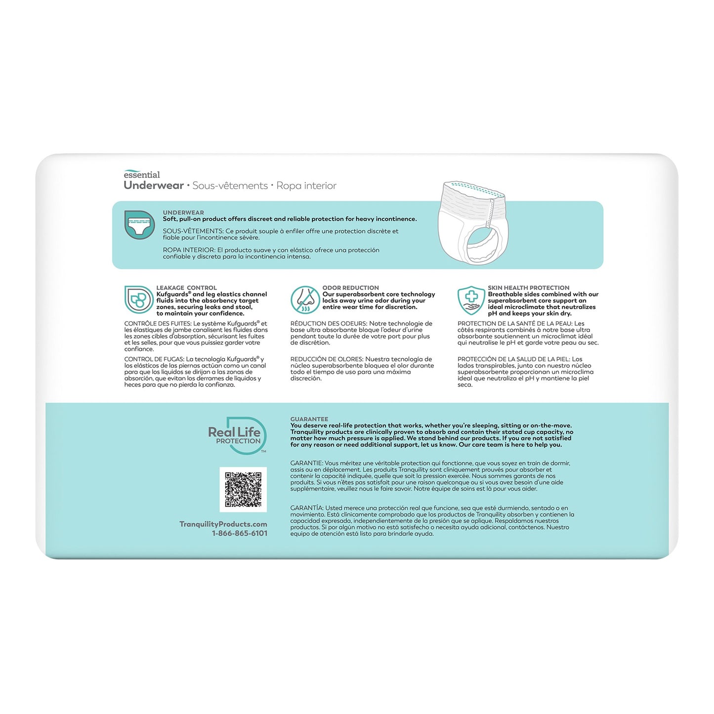 Tranquility® Essential Unisex Adult Absorbent Underwear Pull On with Tear Away Seams Medium Disposable Heavy Absorbency (418716_BG)