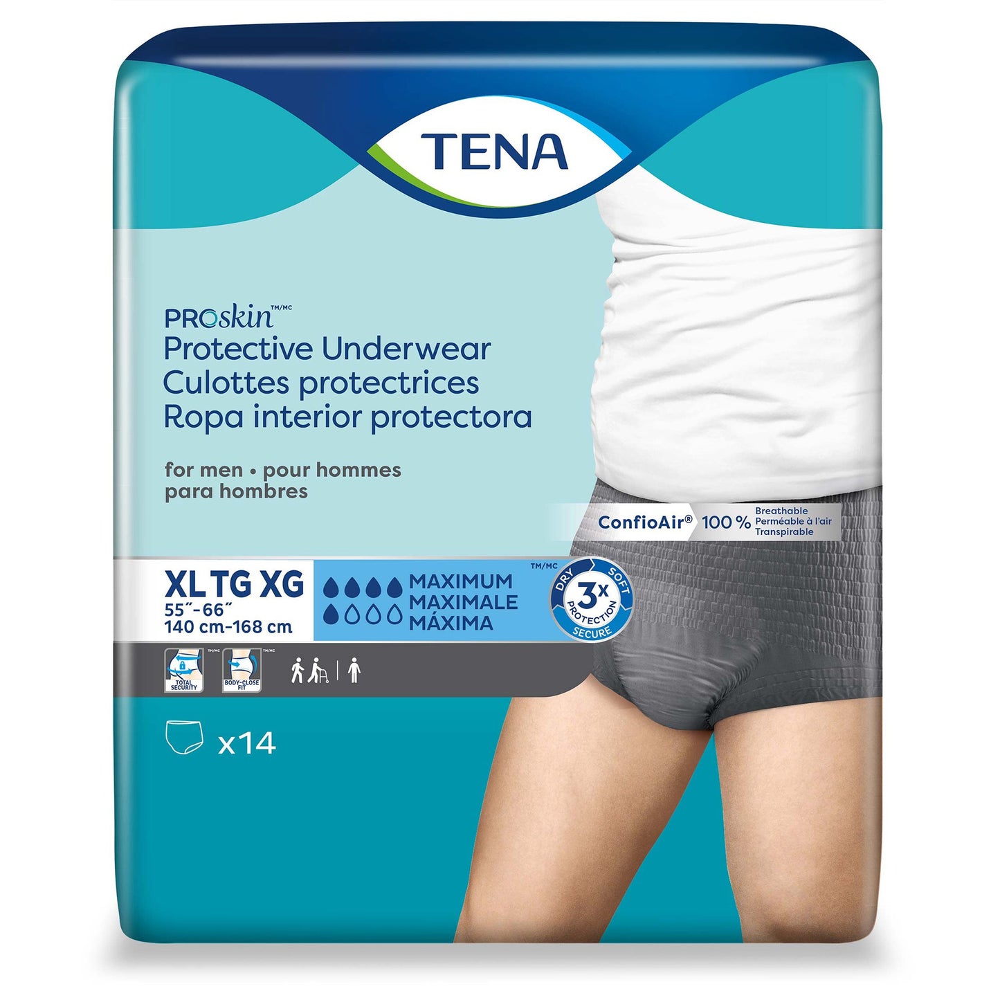 TENA® ProSkin™ Male Adult Absorbent Underwear Pull On with Tear Away Seams X-Large Disposable Moderate Absorbency (1135412_BG)
