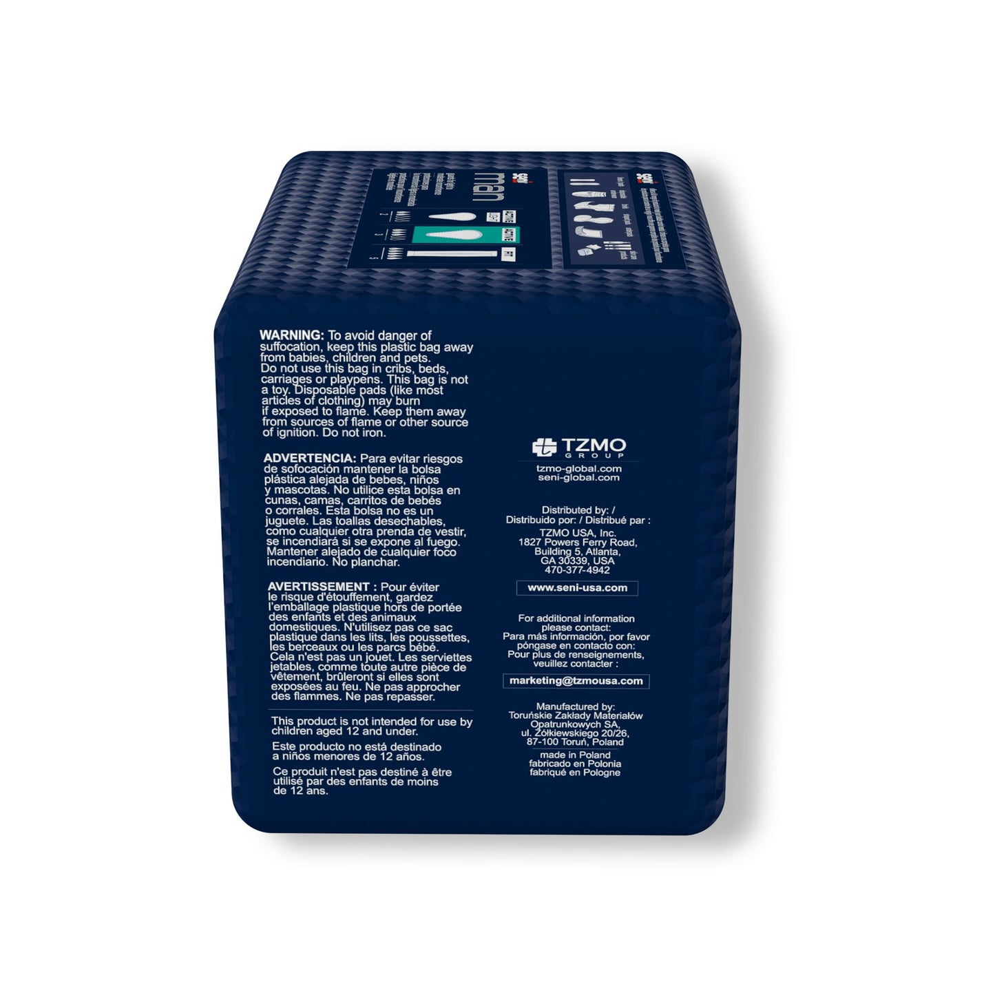 Seni® Man Active Bladder Control Pad 8-9/10 X 10-3/5 Inch Moderate Absorbency Super Absorbent Core One Size Fits Most (1231330_PK)