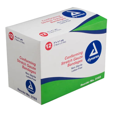 Dynarex® Conforming Bandage 3 Inch X 4-1/10 Yard 1-Ply NonSterile 12 per Pack (691353_CS)