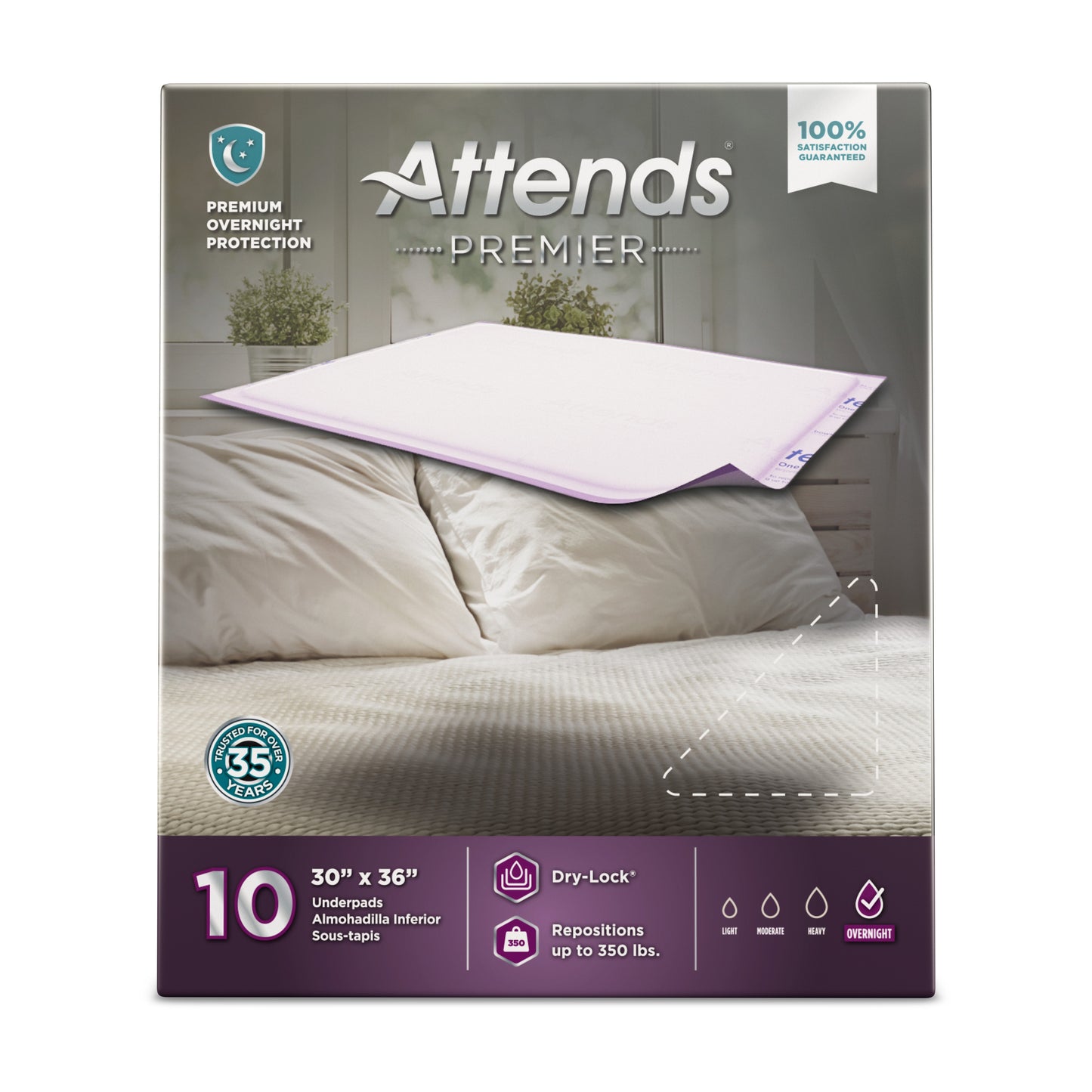 Attends® Premier Disposable Underpad 30 X 36 Inch Dry-Lock® Core Heavy Absorbency (1128080_BG)