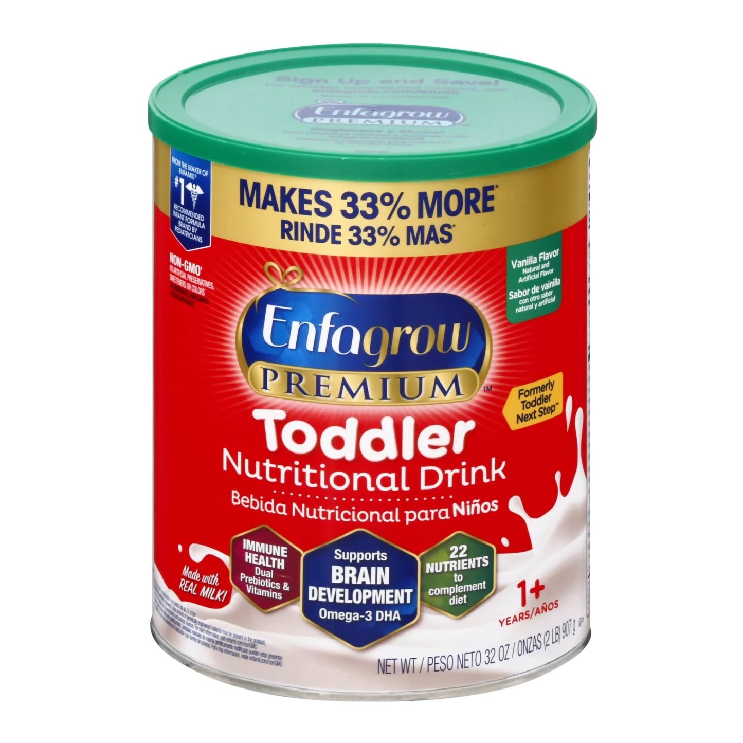 Enfagrow® PREMIUM™ Toddler Formula Vanilla Flavor 32 oz. Can Powder (1249100_CS)