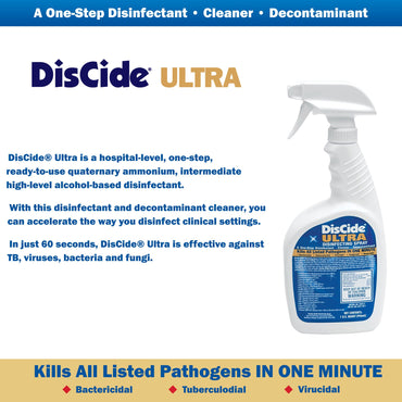 DisCide® Ultra Surface Disinfectant Cleaner Quaternary Based Trigger Spray Liquid 1 Quart Bottle Herbal Scent NonSterile (1159345_EA)