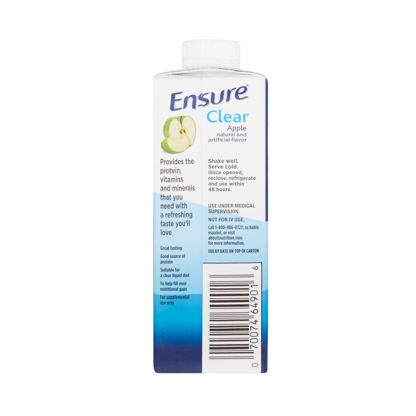 Ensure® Clear Therapeutic Nutrition Oral Supplement Apple Flavor Liquid 8 oz. Reclosable Carton (1048229_CS)