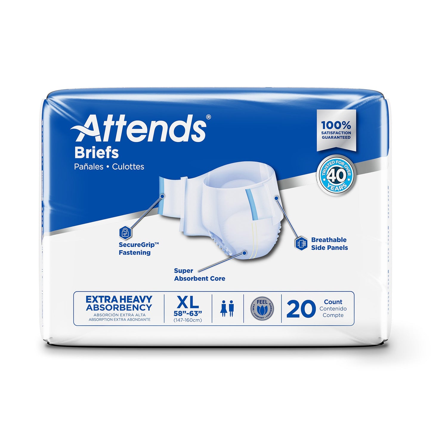 Attends® Care Advanced Unisex Adult Incontinence Brief X-Large Disposable Heavy Absorbency (957931_CS)