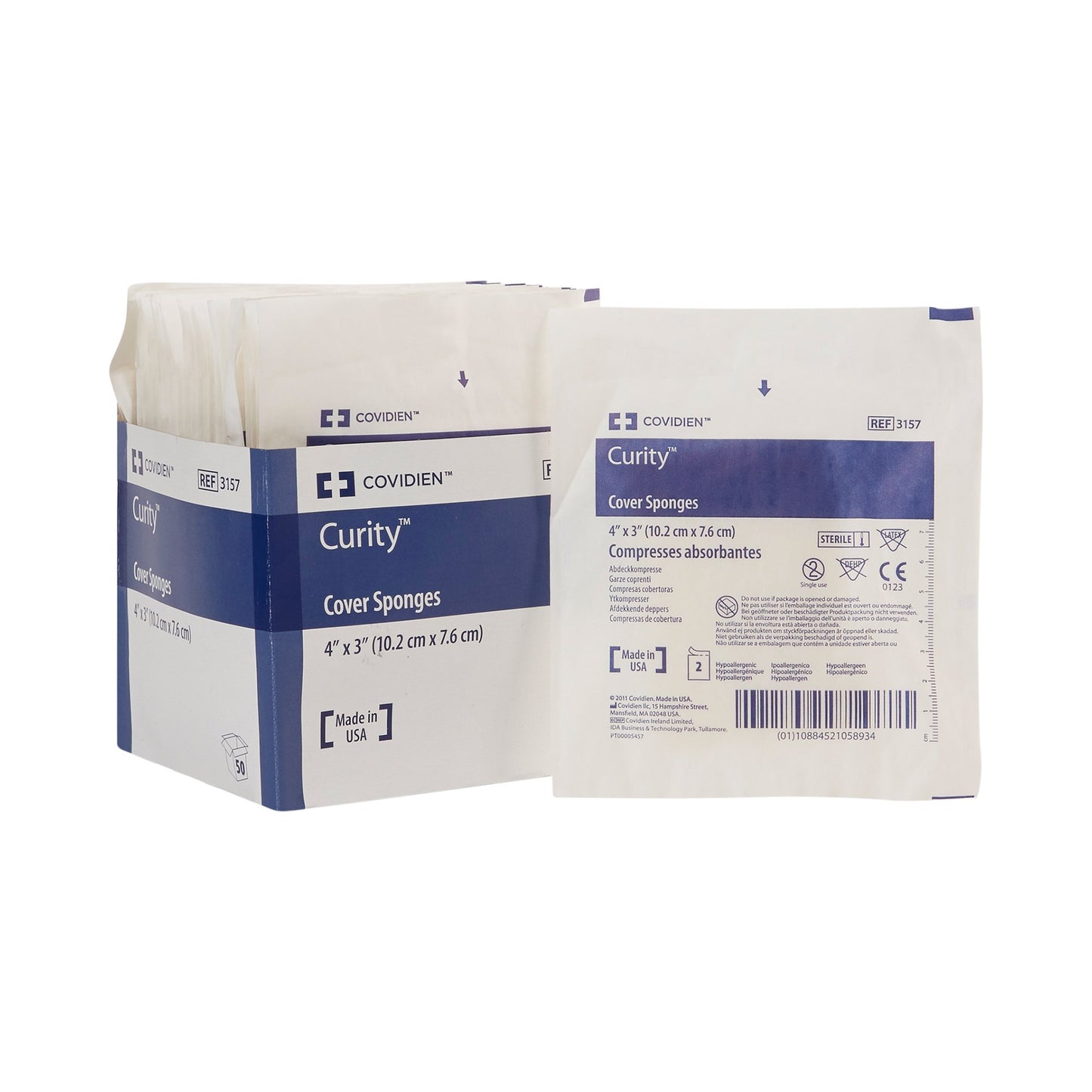 Curity™ Cellulose Filled Nonwoven Sponge 3 X 4 Inch 4-Ply Sterile 2 per Pack (688661_PK)
