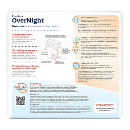 Tranquility® Premium OverNight™ Unisex Adult Absorbent Underwear Pull On with Tear Away Seams 2X-Large Disposable Heavy Absorbency (813408_BG)