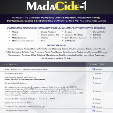 MadaCide-1® Surface Disinfectant Cleaner Broad Spectrum Manual Pour Liquid 1 gal. Jug Scented NonSterile (338789_EA)