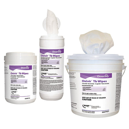 Diversey™ Oxivir® Tb Surface Disinfectant Cleaner Premoistened Hydrogen Peroxide Based Manual Pull Wipe 60 Count Canister Unscented NonSterile (880425_CS)