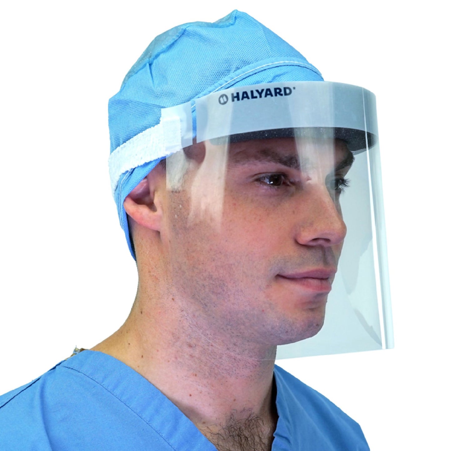 Halyard Face Shield One Size Fits Most 3/4 Length Anti-fog Disposable NonSterile (180155_EA)