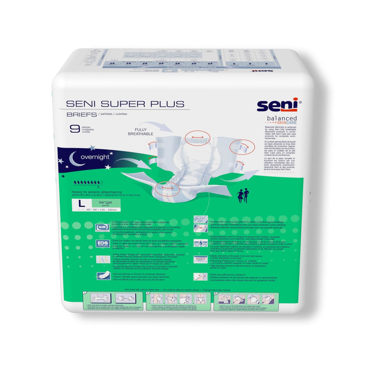 Seni® Super Plus Unisex Adult Incontinence Brief Large Disposable Heavy Absorbency (1163824_PK)