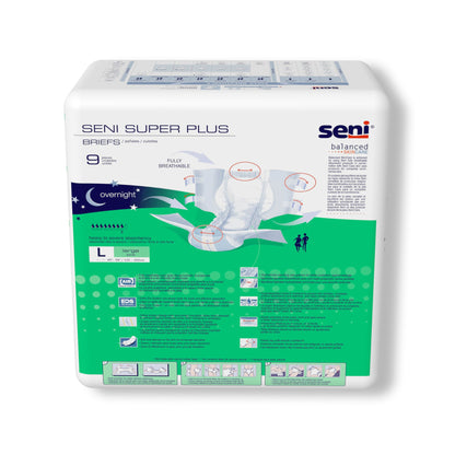 Seni® Super Plus Unisex Adult Incontinence Brief Large Disposable Heavy Absorbency (1163824_PK)