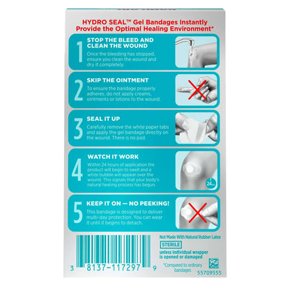 Band-Aid® Hydro Seal™ Waterproof Adhesive Strip 1.1 X 2.1 Inch Hydrocolloid Gel Oval Tan Sterile (1190354_BX)