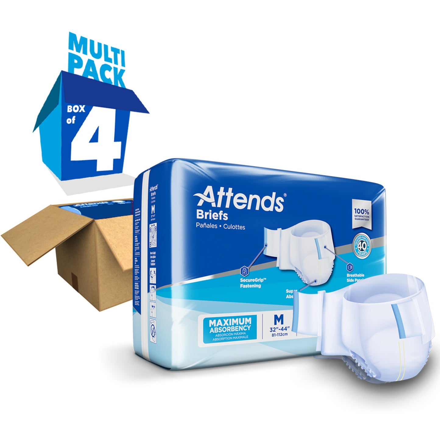 Attends® Unisex Incontinence Brief Medium Disposable Heavy Absorbency (955303_CS)