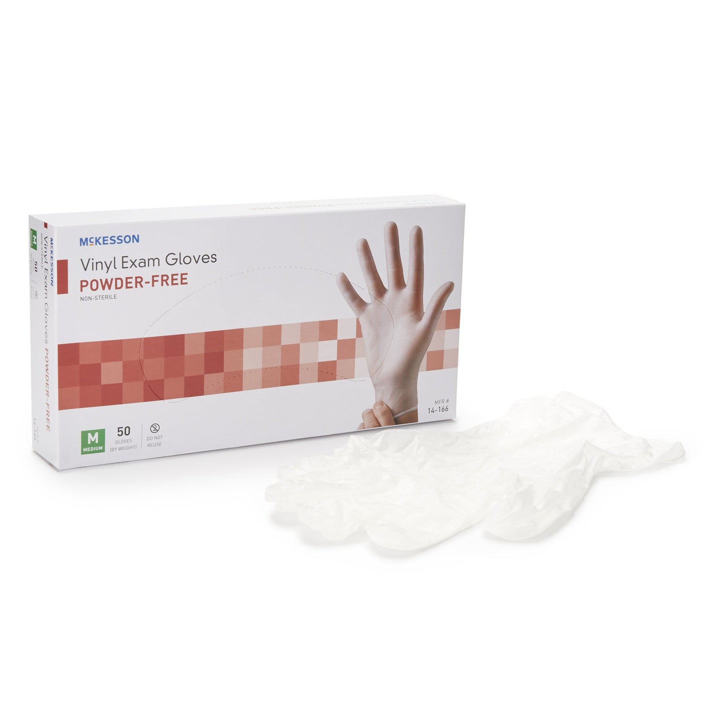 McKesson Confiderm® Exam Glove Medium NonSterile Vinyl Standard Cuff Length Smooth Clear Not Rated (871023_CS)