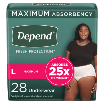 Depend® Fresh Protection Female Adult Absorbent Underwear Waistband Style Large Disposable Heavy Absorbency (1184201_PK)