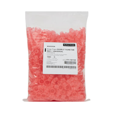 McKesson Tube Closure Polyethylene Snap Cap Red 12 mm / 13 mm / 16 mm (Universal) Fits Most 12mm, 13mm and 16mm Evacuated Glass Blood Collection Tubes and Plastic Test Tubes NonSterile (1082095_BG)