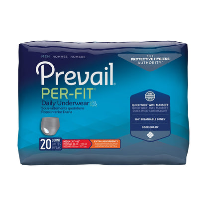 Prevail® Per-Fit® Male Adult Absorbent Underwear Pull On with Tear Away Seams Medium Disposable Heavy Absorbency (881919_CS)