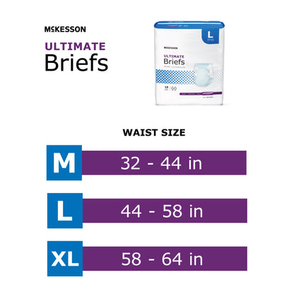 McKesson Unisex Adult Incontinence Brief Large Disposable Heavy Absorbency (1123845_BG)