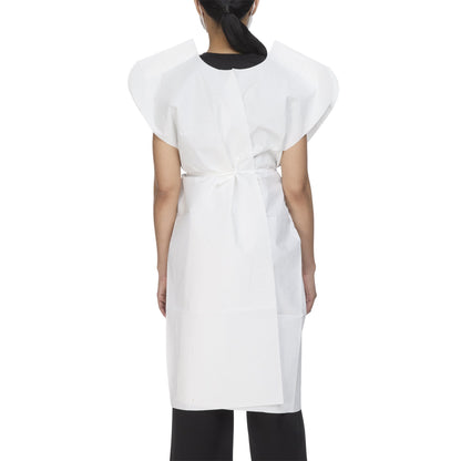 McKesson Patient Exam Gown One Size Fits Most White Disposable (906756_CS)