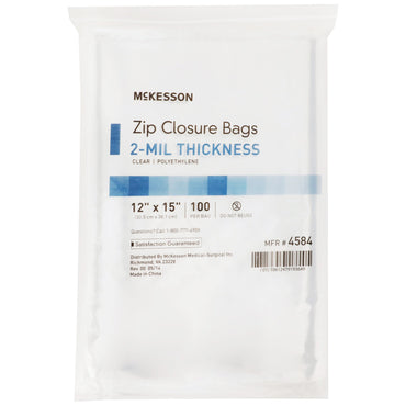 McKesson Reclosable Bag 12 X 15 Inch Polyethylene Clear Zipper Closure (854576_CS)