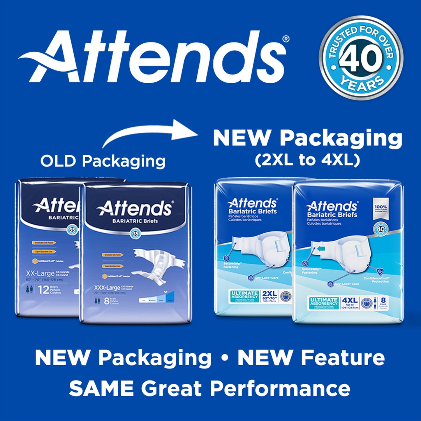 Attends® Bariatric Unisex Adult Incontinence Brief 2X-Large Disposable Heavy Absorbency (950227_BG)