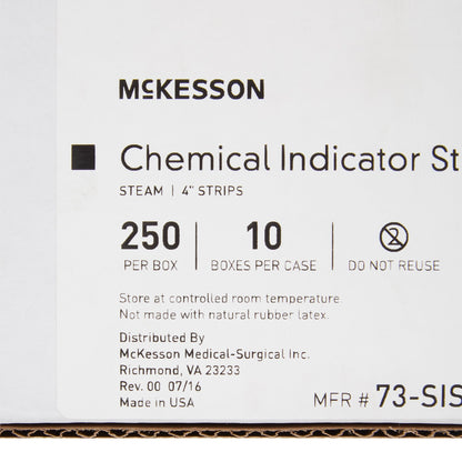 McKesson Sterilization Chemical Indicator Strip Steam 4 Inch Length (524535_BX)