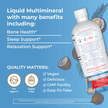 Mary Ruth's® Liquid Nighttime Multimineral Dietary Supplement Vitamin C / D / Calcium / Magnesium 1 mg - 1.7 mcg - 60 mg - 10 mg Strength Liquid 30 oz. Coconut Flavor (1271768_EA)