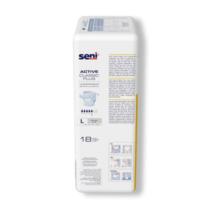 Seni® Active Classic Plus Unisex Adult Absorbent Underwear Pull On with Tear Away Seams Large Disposable Moderate Absorbency (1163842_CS)