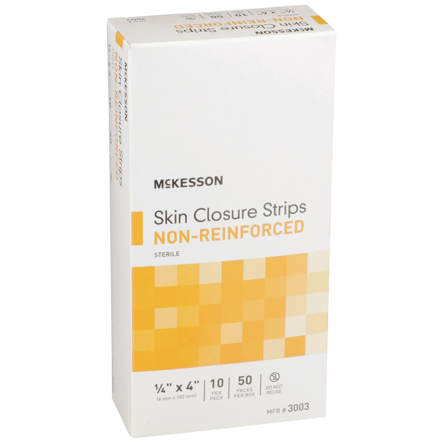 McKesson Skin Closure Strip 1/4 X 4 Inch Nonwoven Material Flexible Strip Tan (876302_BX)