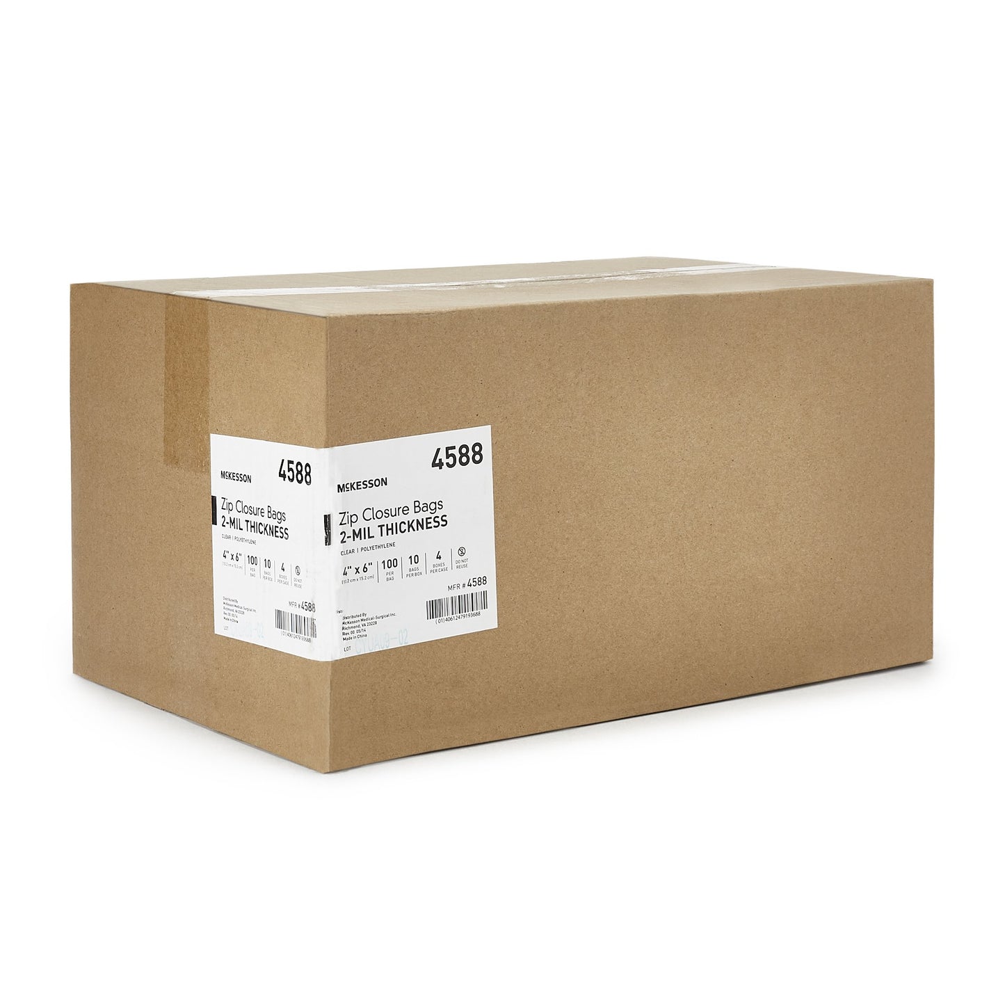 McKesson Reclosable Bag 4 X 6 Inch Polyethylene Clear Zipper Closure (957784_BG)
