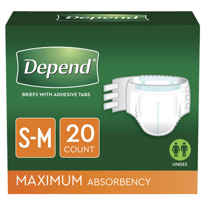 Depend® Unisex Adult Incontinence Brief Small / Medium Disposable Heavy Absorbency (812268_CS)