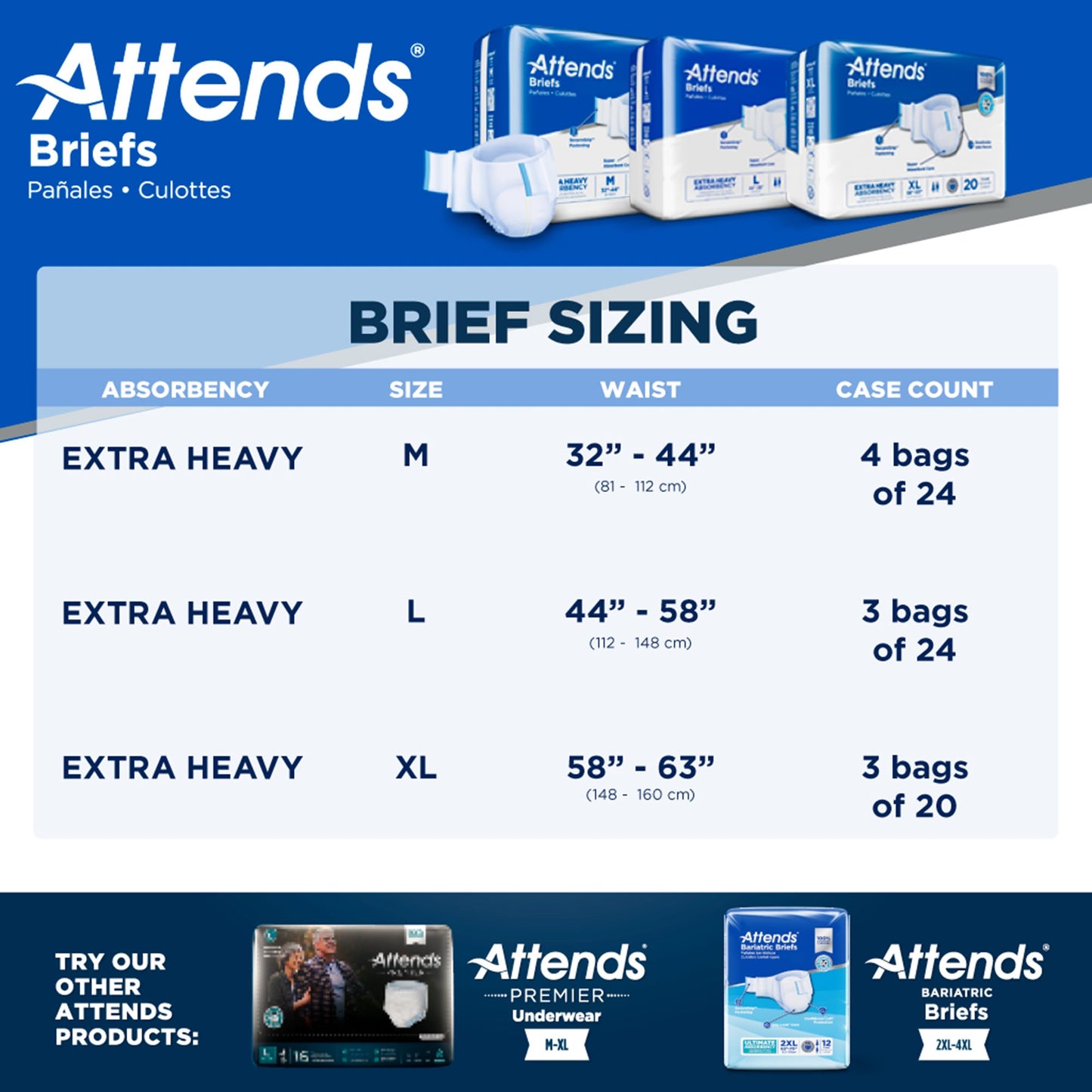 Attends® Care Advanced Unisex Adult Incontinence Brief Large Disposable Heavy Absorbency (957930_CS)