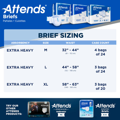 Attends® Care Advanced Unisex Adult Incontinence Brief Large Disposable Heavy Absorbency (957930_CS)