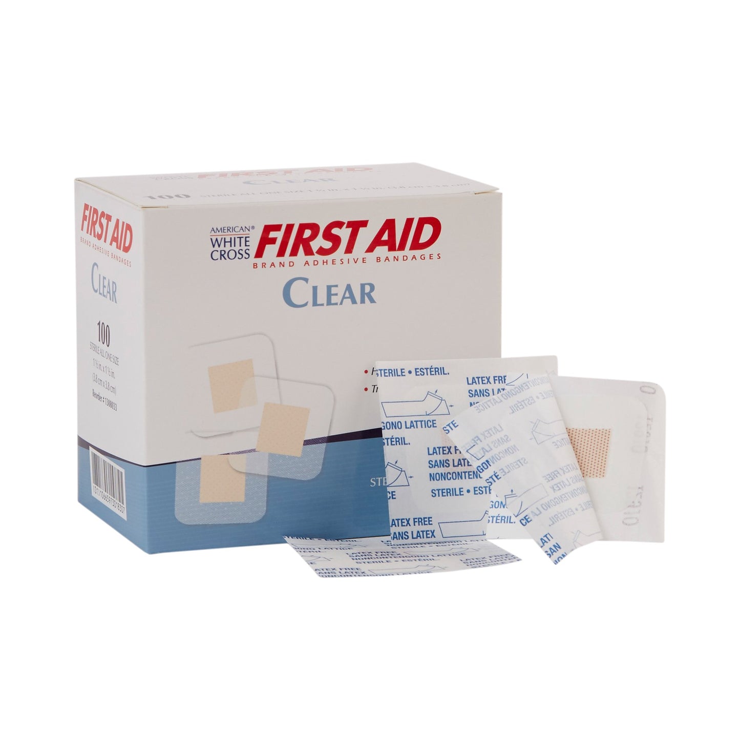 American® White Cross Adhesive Spot Bandage 1-1/2 X 1-1/2 Inch Plastic Square Sheer Sterile (869575_CS)