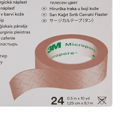 3M™ Micropore™ Medical Tape Tan 1/2 Inch X 10 Yard Paper NonSterile (5838_BX)