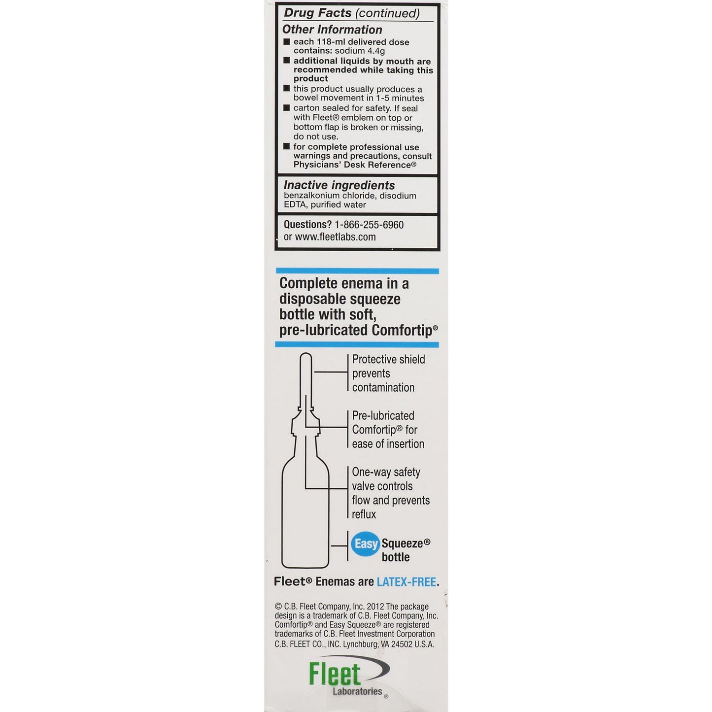 Fleet® Enema 4.5 oz. 19 Gram - 7 Gram Strength Monobasic Sodium Phosphate / Dibasic Sodium Phosphate (652287_EA)