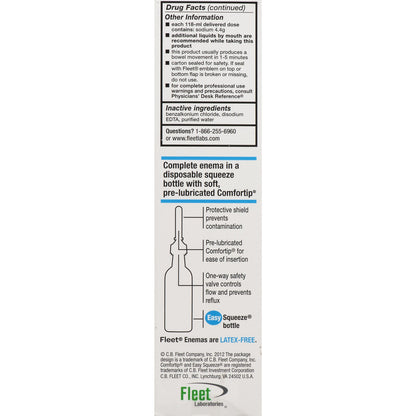 Fleet® Enema 4.5 oz. 19 Gram - 7 Gram Strength Monobasic Sodium Phosphate / Dibasic Sodium Phosphate (652287_EA)