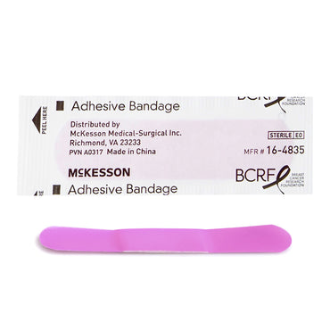 McKesson Adhesive Strip 3/4 X 3 Inch Plastic Rectangle Pink Sterile (1055594_CS)