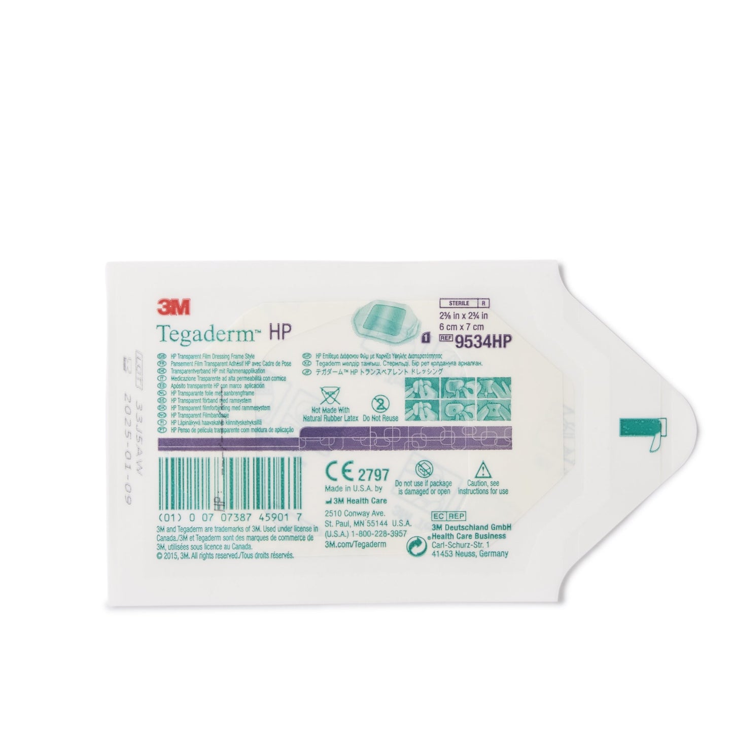 3M™ Tegaderm™ HP Transparent Film Dressing 2-3/8 X 2-3/4 Inch Frame Style Delivery Rectangle Sterile (210036_BX)