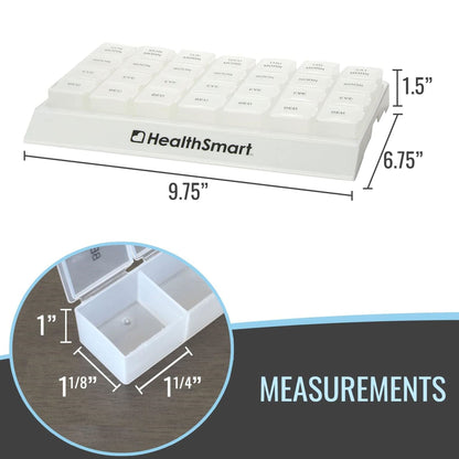 HealthSmart® Pill Organizer Large 7 Day 4 Dose (724874_EA)