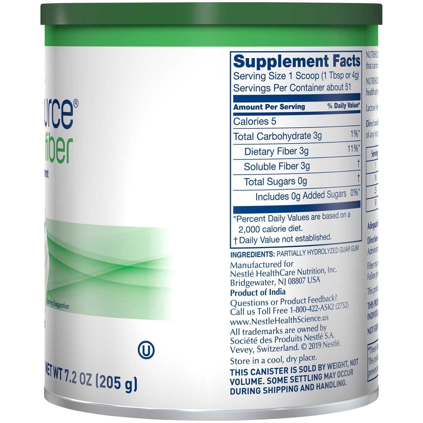 Nutrisource® Fiber Oral Supplement Unflavored Powder 7.2 oz. Canister (777274_EA)
